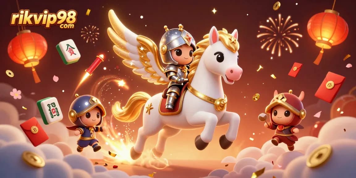Engage with thrilling games at rikvip98 com, featuring majestic characters and festive casino elements.