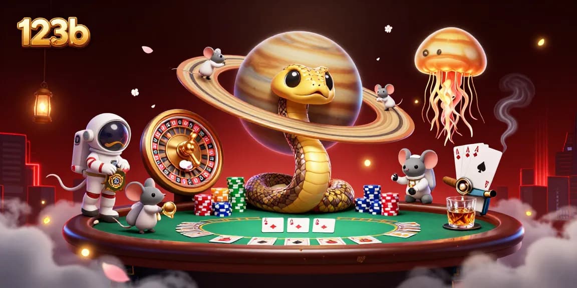 Bet excitingly on the cosmic roulette of 123b as a Saturn ring snake spins in 3D.