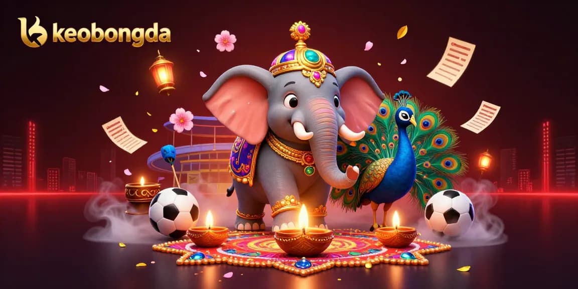 Engage with keobongda for thrilling sports betting insights in a vibrant, colorful illustration.