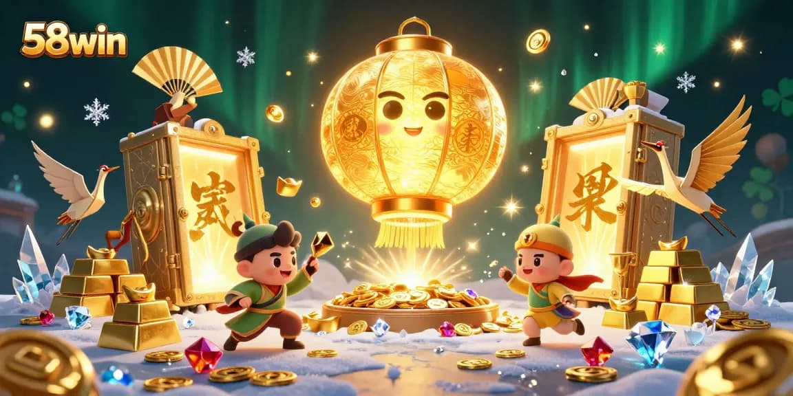 Experience thrilling gaming at 58win with interactive golden lanterns and dynamic casino elements.