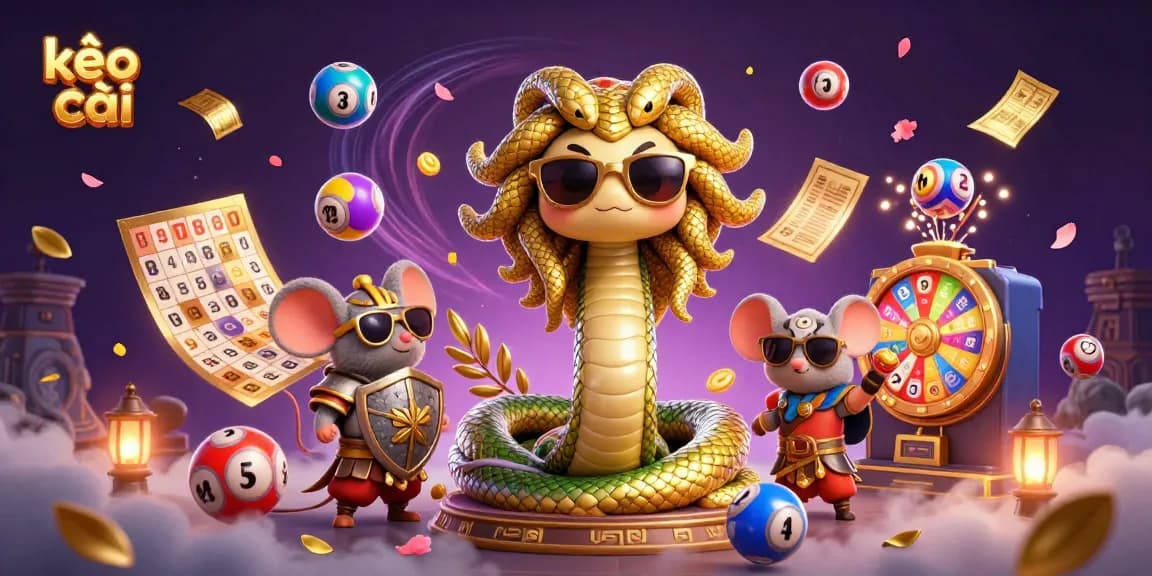 Engage with kèo nhà cái while enjoying a vibrant 3D casino-themed illustration depicting dynamic lottery elements.