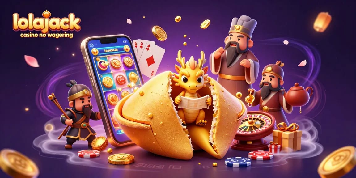 Experience the excitement of lolajack casino no wagering with a vibrant fantasy scene packed with gaming elements.