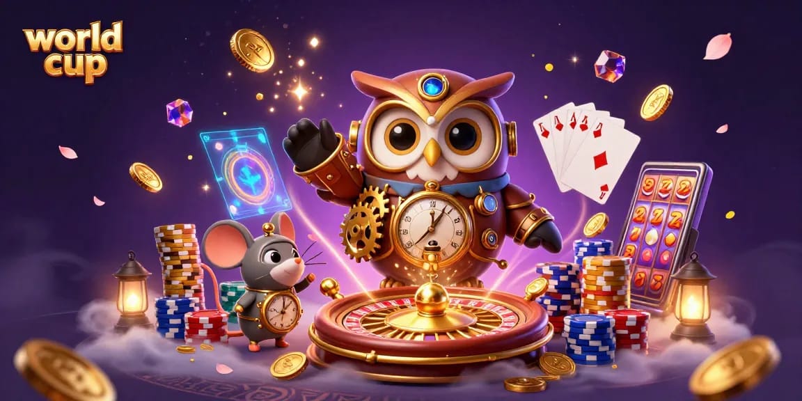 Experience the excitement of the world cup with vibrant casino elements and dynamic characters.