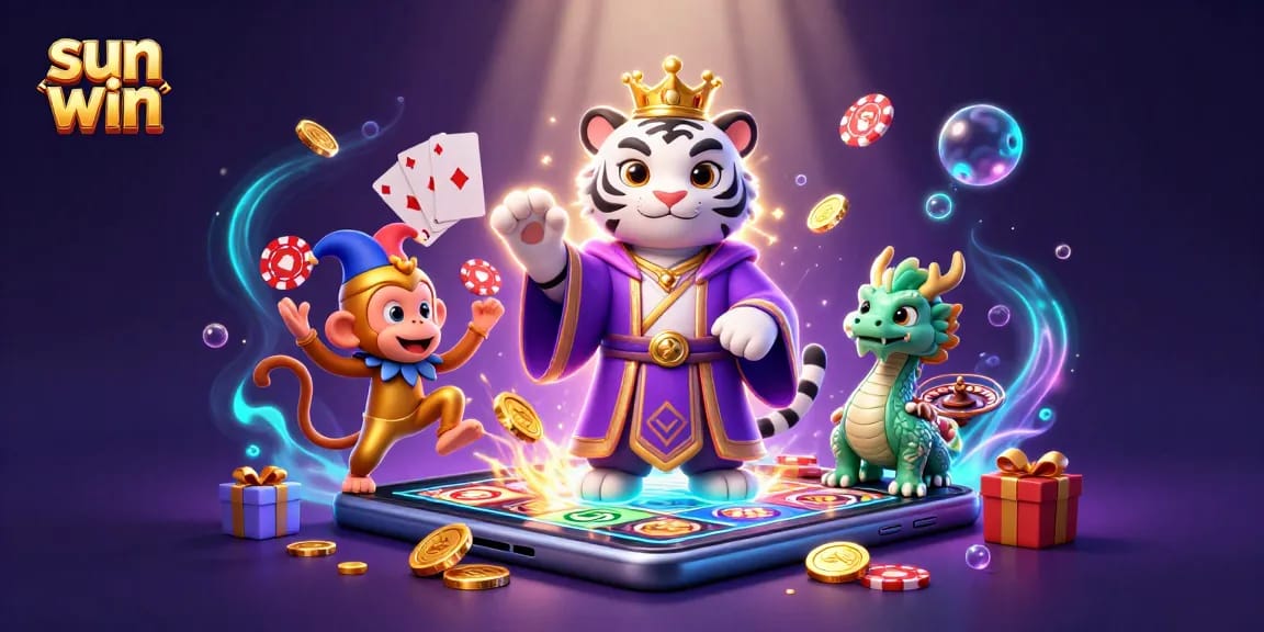 Experience thrilling gameplay and vibrant visuals at sun win with an engaging 3D casino scene.