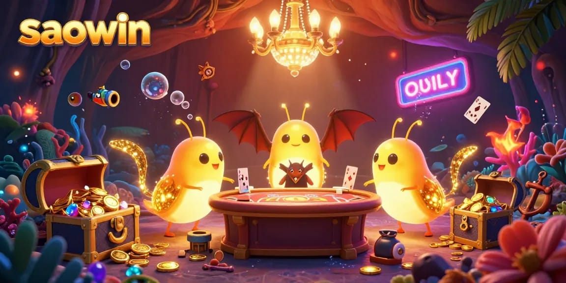 Experience saowin's vibrant casino atmosphere with glowing elements and detailed 3D illustration.