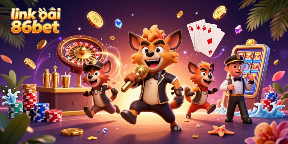 Engage with thrilling casino action at link vào 86bet, featuring a lively scene with hyenas in a comedy club