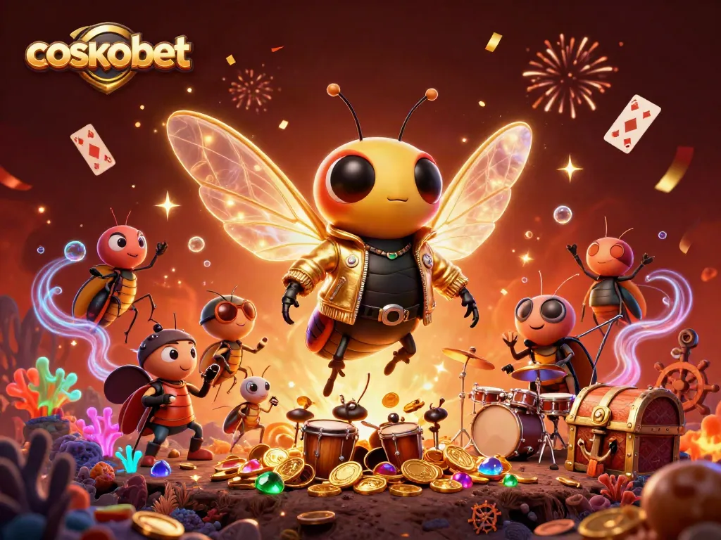Experience winning gameplay at cosmobet with vibrant casino-themed characters and thrilling treasures.