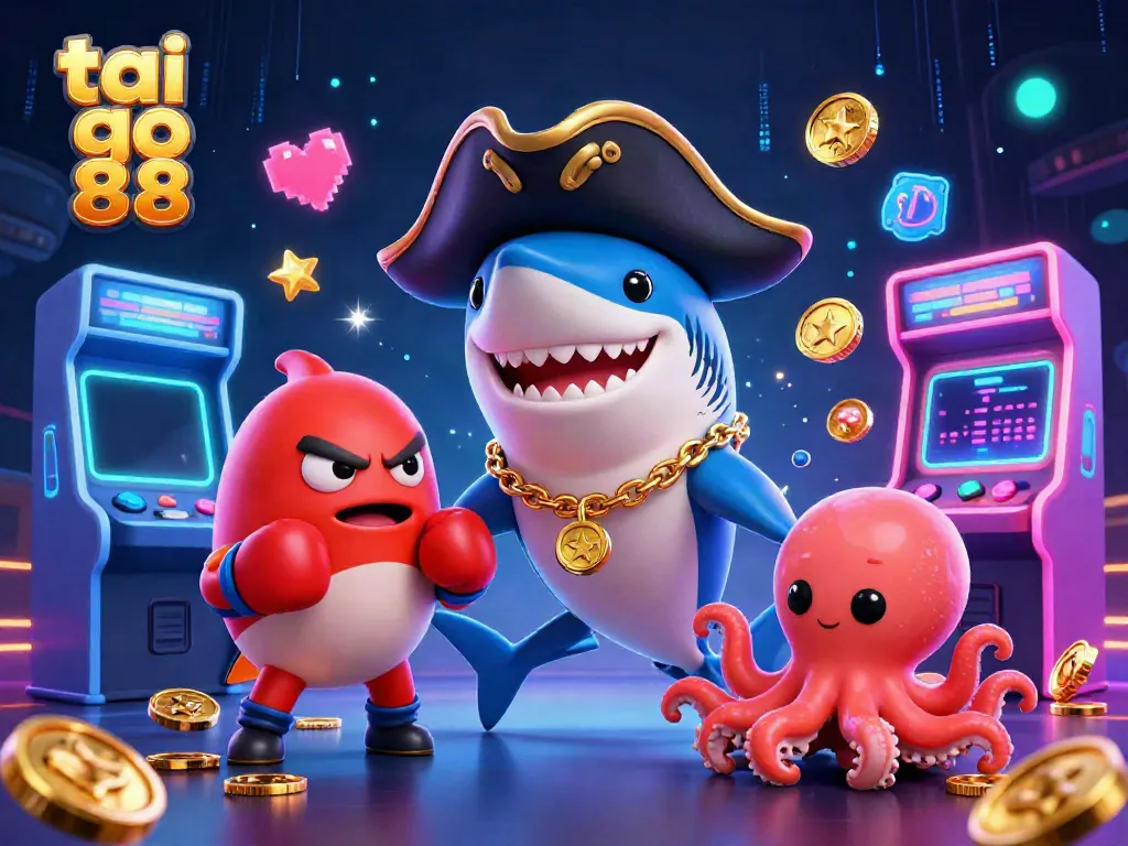 Play to win at tai go 88 with a vibrant 3D casino scene featuring fun characters and engaging game elements.