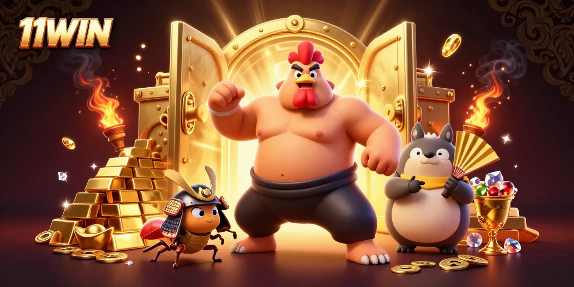 Experience the thrill of 11WIN with vibrant characters and dazzling treasures igniting the casino adventure.