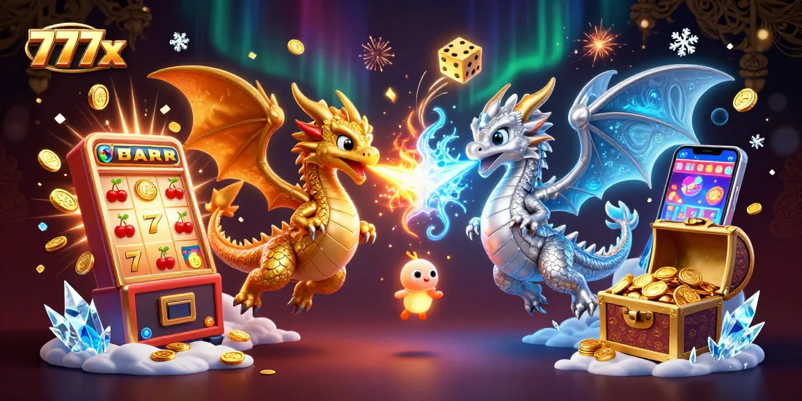 Experience high-stakes excitement with 777x, featuring vibrant slot machines and mythical dragons.