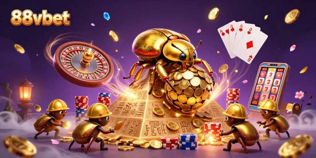 Experience thrilling moments at 88vbet with golden coins cascading around vivid gaming symbols.