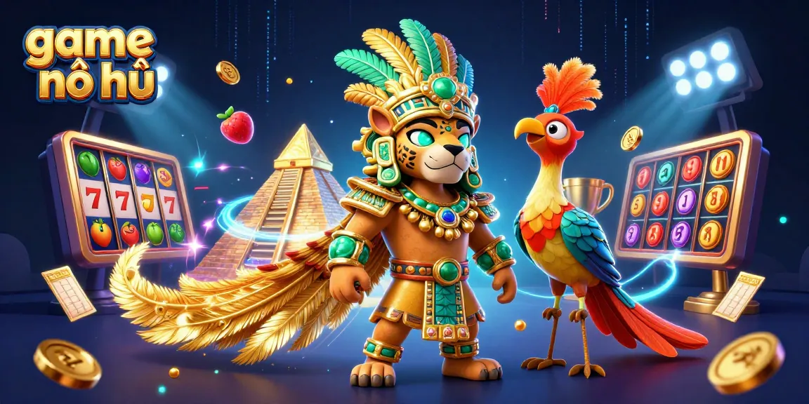 Engage in the exciting world of game nổ hũ with vibrant symbols, characters, and scenes of dynamic spins.