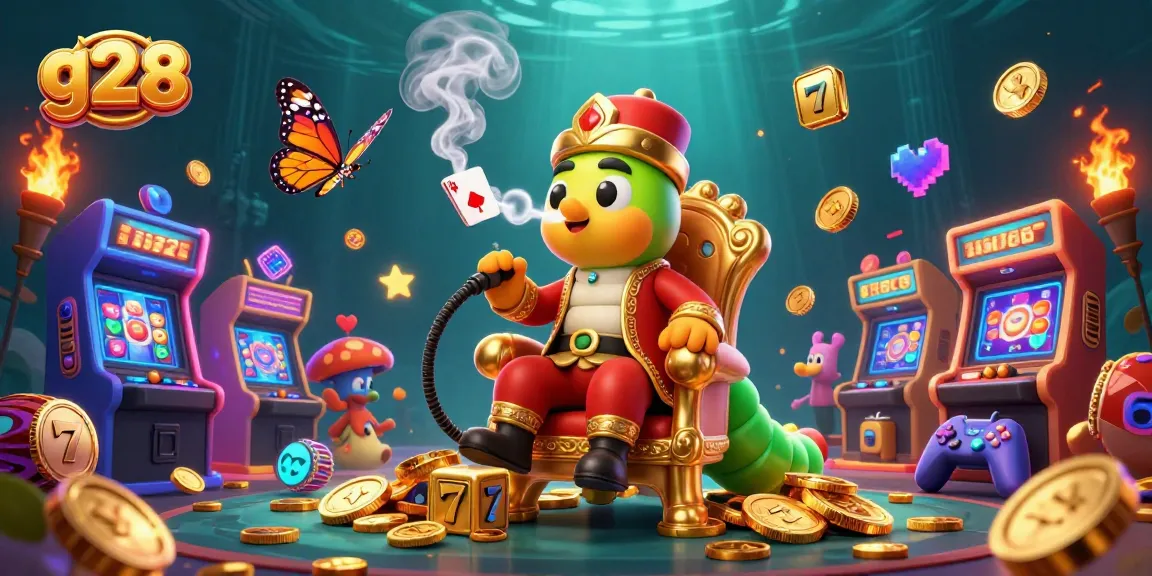 Engage with g28's vibrant casino scene featuring animated characters and dynamic slot elements.