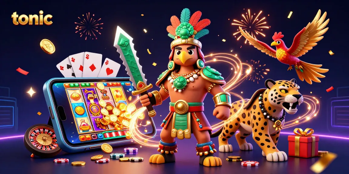 Engage with the thrilling gaming world of tonic, showcasing colorful casino elements and characters.