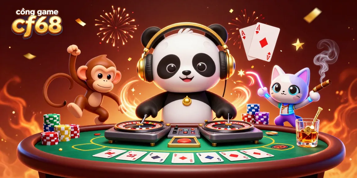 Experience the excitement of cổng game cf68 with lively casino characters creating vibrant energy.