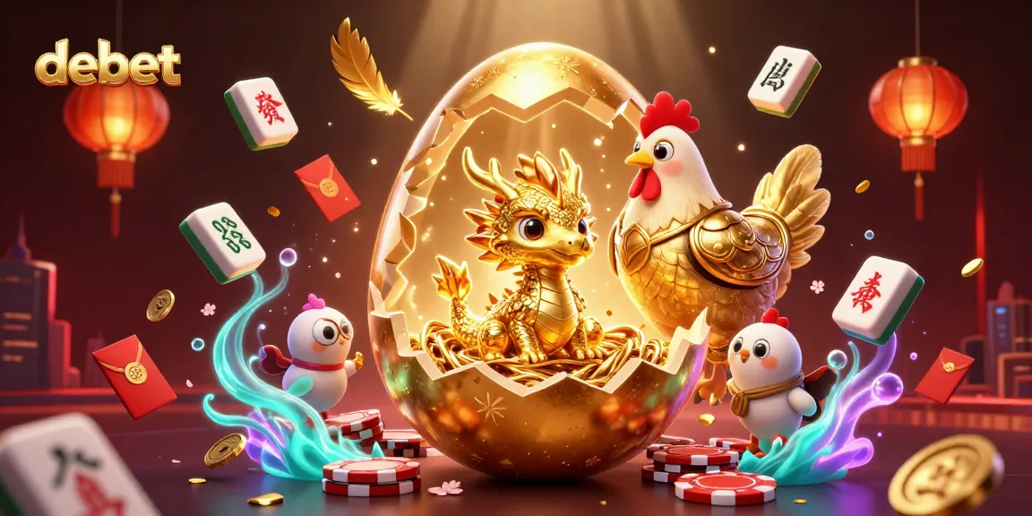 Experience exciting gaming at debet with a golden dragon and poker chips in a lavish scene.