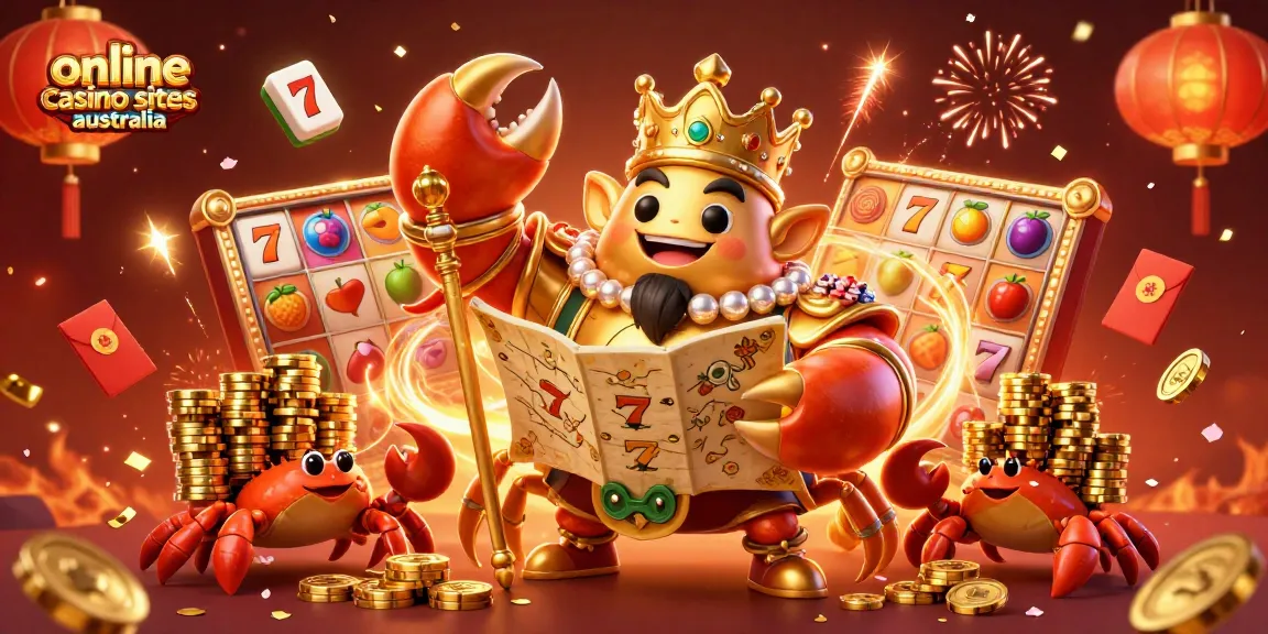 Engaging illustration showcasing the excitement of online casino sites in Australia with vibrant elements and characters.