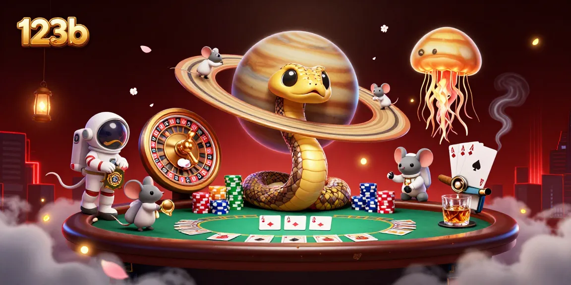 Bet excitingly on the cosmic roulette of 123b as a Saturn ring snake spins in 3D.