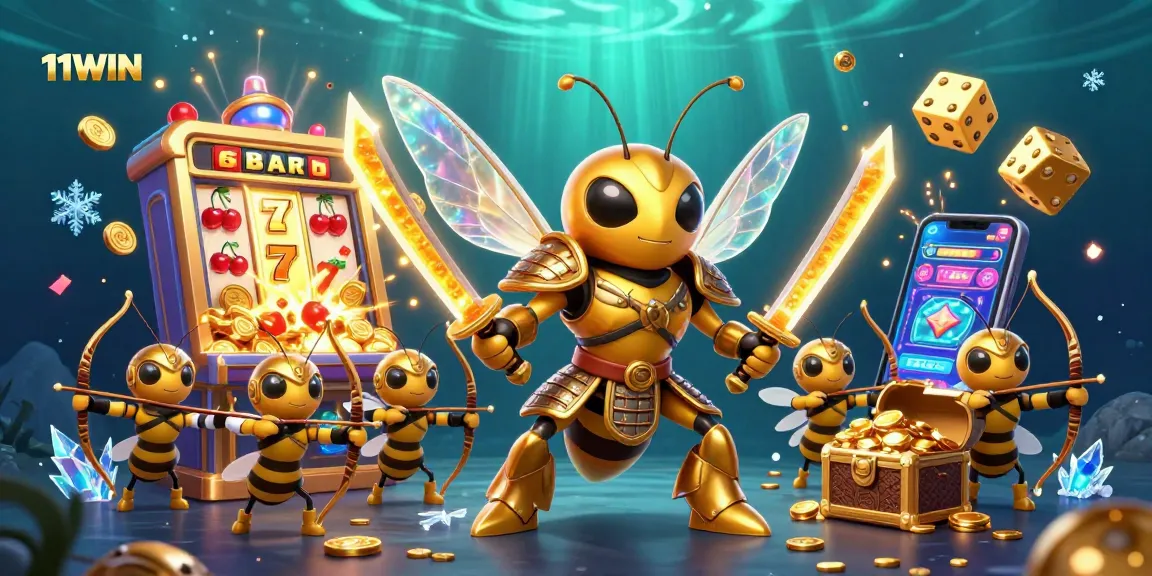 Play exciting casino games at 11WIN with vibrant jackpots, golden characters, and dynamic action.