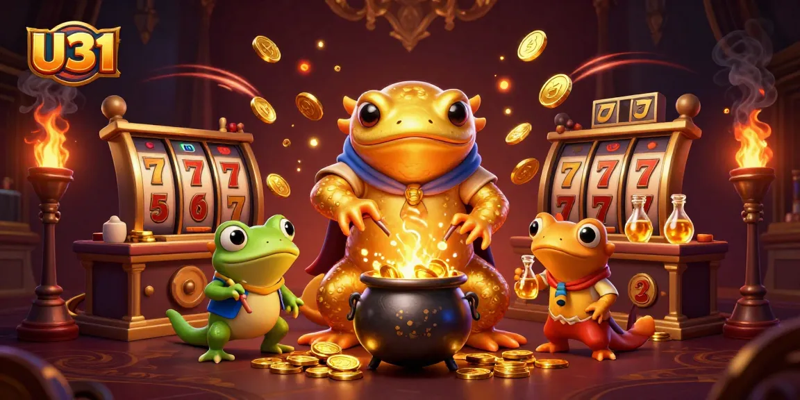 Experience thrilling gameplay at U31 with a golden salamander alchemist and frog apprentice, bringing wealth to life!